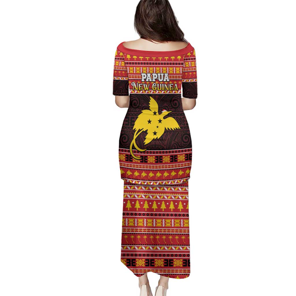 Papua New Guinea Christmas Family Matching Puletasi and Hawaiian Shirt Santa Raggiana