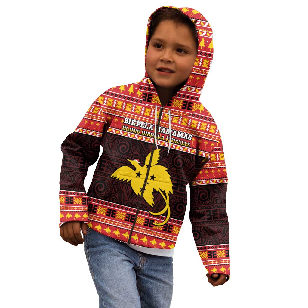 Papua New Guinea Christmas Kid Hoodie Santa Raggiana