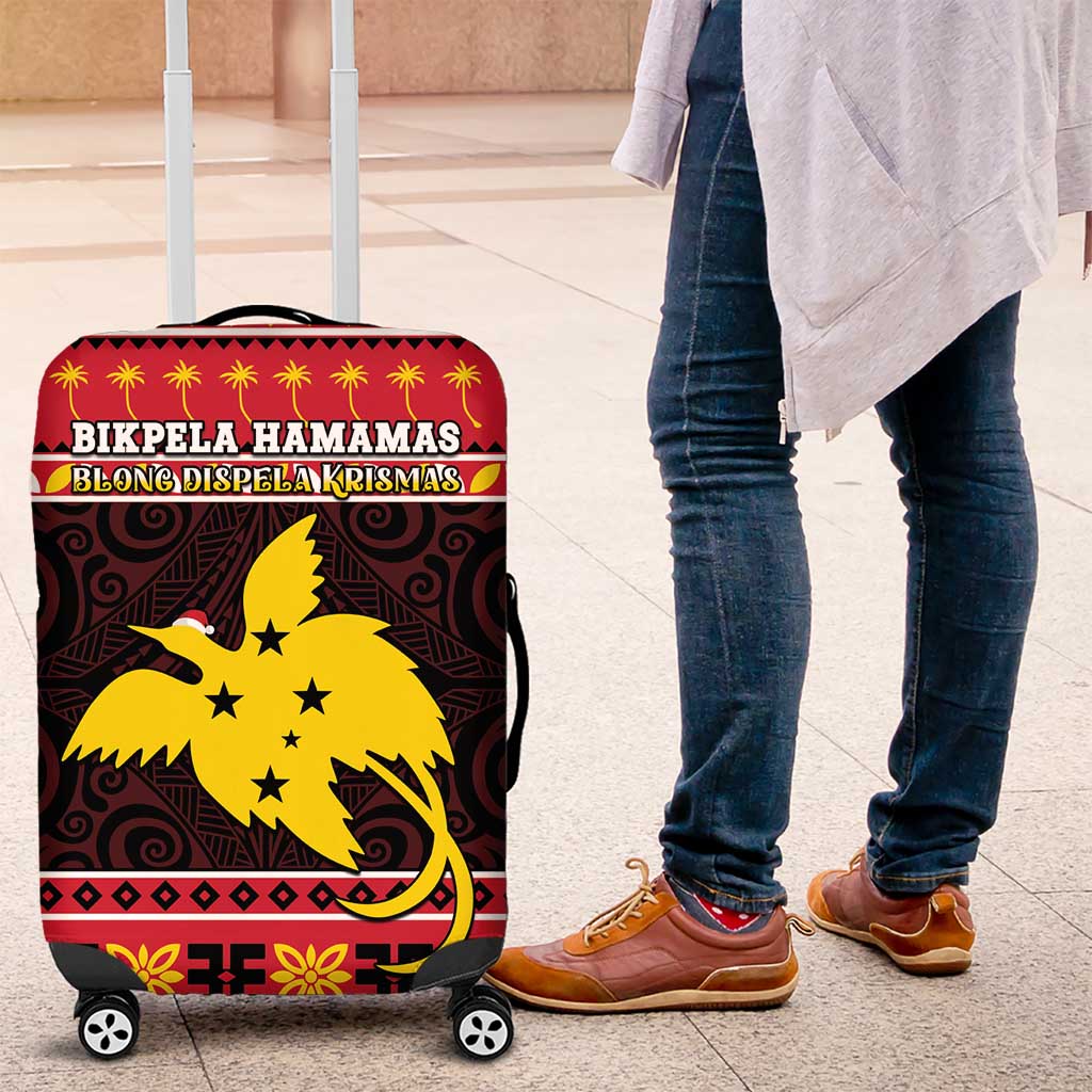 Papua New Guinea Christmas Luggage Cover Santa Raggiana LT05 Red - Polynesian Pride