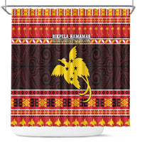Papua New Guinea Christmas Shower Curtain Santa Raggiana LT05 Red - Polynesian Pride
