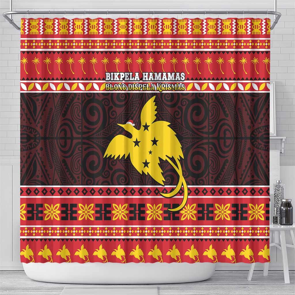 Papua New Guinea Christmas Shower Curtain Santa Raggiana LT05 - Polynesian Pride