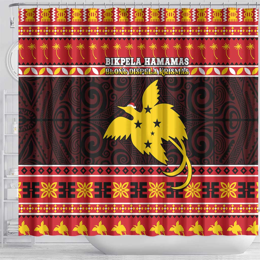 Papua New Guinea Christmas Shower Curtain Santa Raggiana LT05 - Polynesian Pride