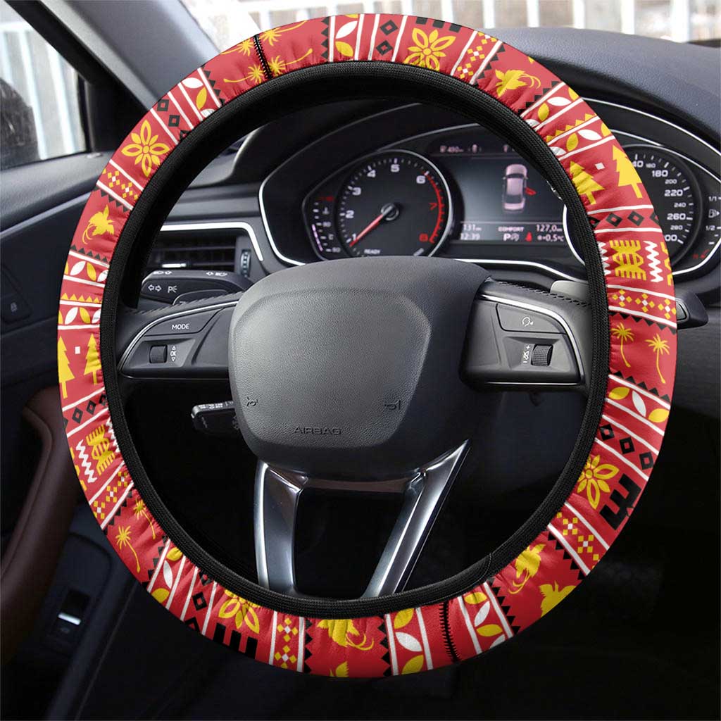 Papua New Guinea Christmas Steering Wheel Cover Santa Raggiana LT05 - Polynesian Pride