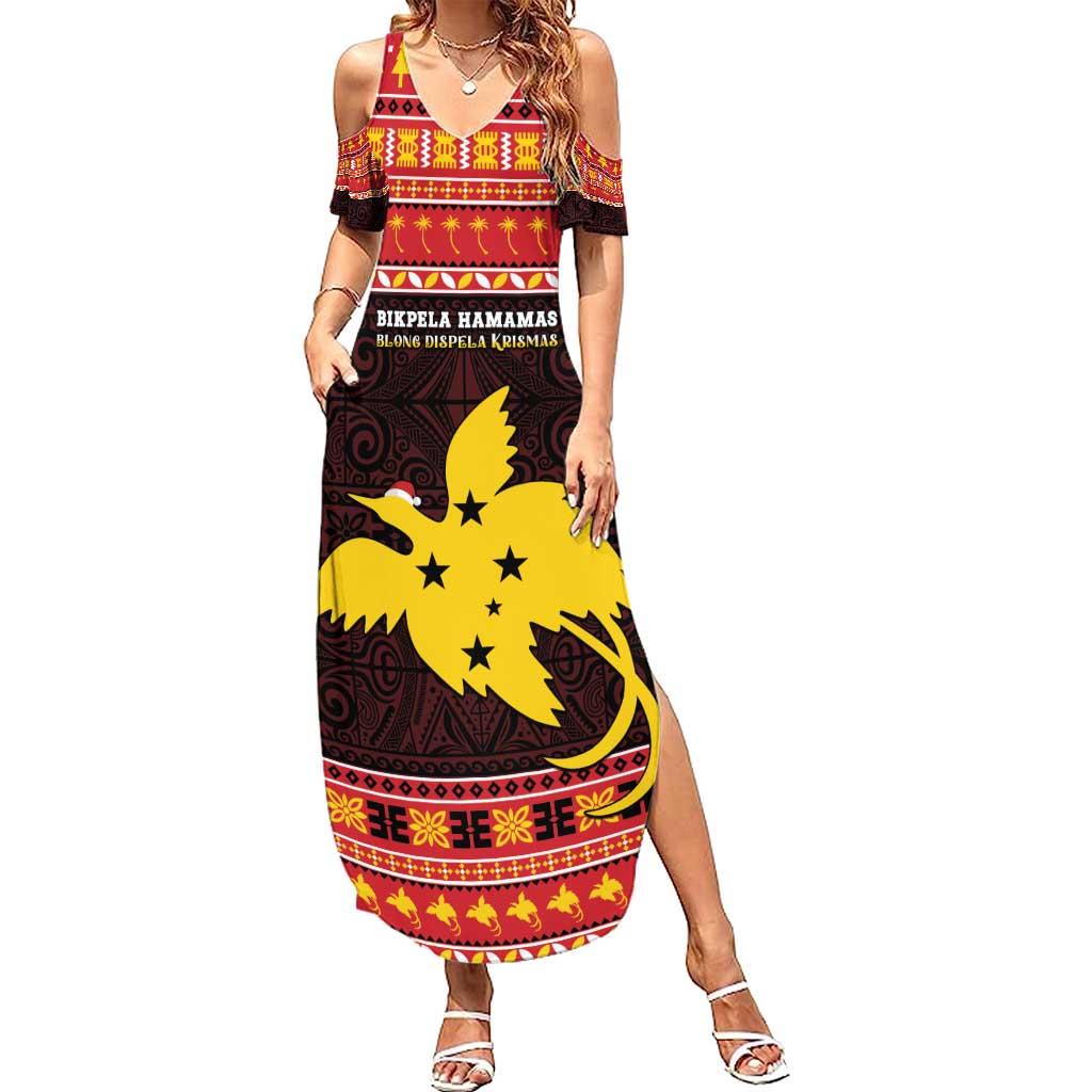 Papua New Guinea Christmas Summer Maxi Dress Santa Raggiana LT05 Women Red - Polynesian Pride
