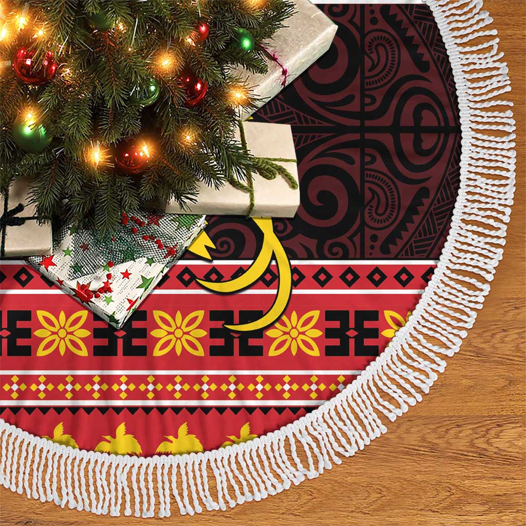 Papua New Guinea Christmas Tree Skirt Santa Raggiana