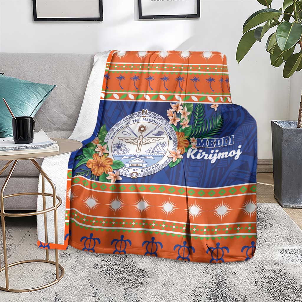 Marshall Islands Christmas Blanket Marshallese Seal Meddi Kirijmoj