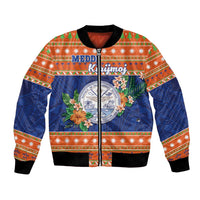 Marshall Islands Christmas Bomber Jacket Marshallese Seal Meddi Kirijmoj LT05 Unisex Orange - Polynesian Pride