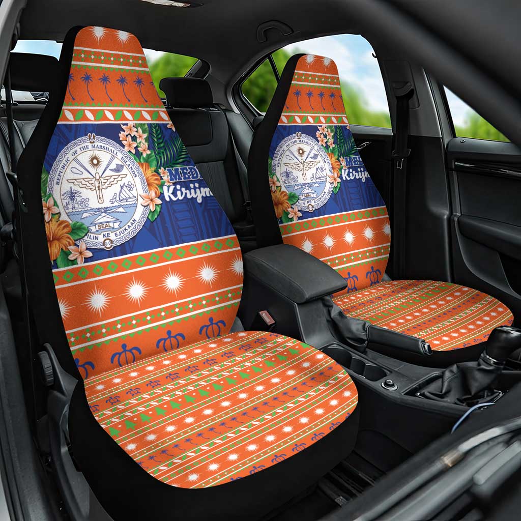 Marshall Islands Christmas Car Seat Cover Marshallese Seal Meddi Kirijmoj LT05 One Size Orange - Polynesian Pride