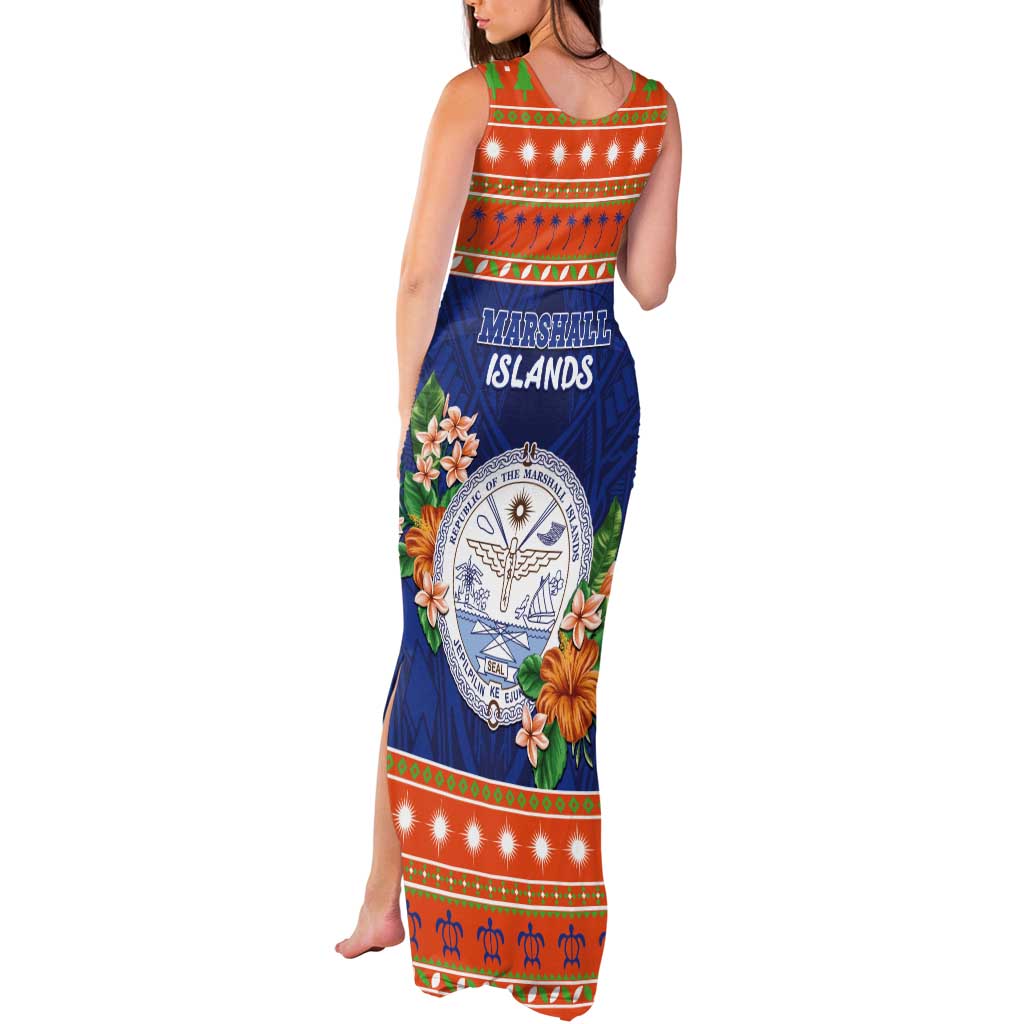 Marshall Islands Christmas Tank Maxi Dress Marshallese Seal Meddi Kirijmoj