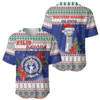 Northern Mariana Islands Christmas Baseball Jersey Poinsettia Filis Pasgua LT05 - Polynesian Pride