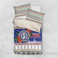 Northern Mariana Islands Christmas Bedding Set Poinsettia Filis Pasgua