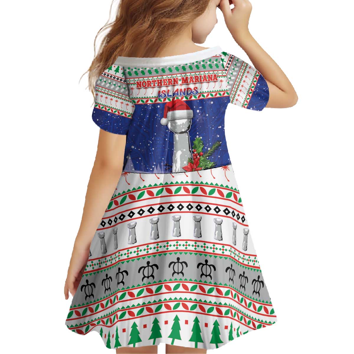Northern Mariana Islands Christmas Family Matching Off The Shoulder Long Sleeve Dress and Hawaiian Shirt Poinsettia Filis Pasgua LT05 - Polynesian Pride