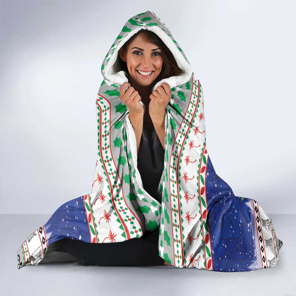 Northern Mariana Islands Christmas Hooded Blanket Poinsettia Filis Pasgua LT05 - Polynesian Pride