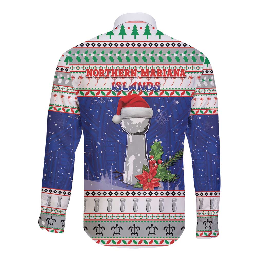 Northern Mariana Islands Christmas Long Sleeve Button Shirt Poinsettia Filis Pasgua LT05 - Polynesian Pride