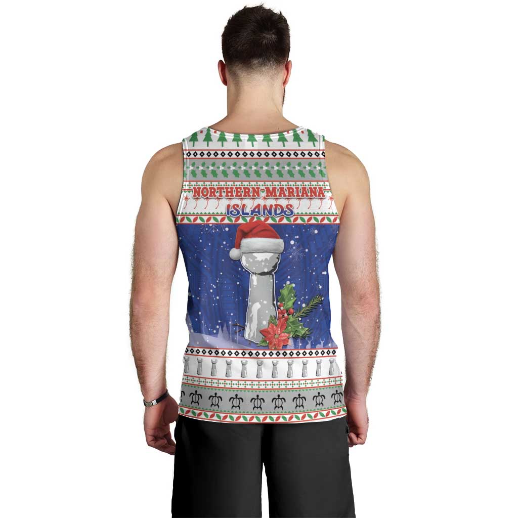 Northern Mariana Islands Christmas Men Tank Top Poinsettia Filis Pasgua LT05 - Polynesian Pride