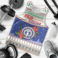 Northern Mariana Islands Christmas Men Tank Top Poinsettia Filis Pasgua LT05 - Polynesian Pride