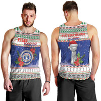 Northern Mariana Islands Christmas Men Tank Top Poinsettia Filis Pasgua LT05 - Polynesian Pride