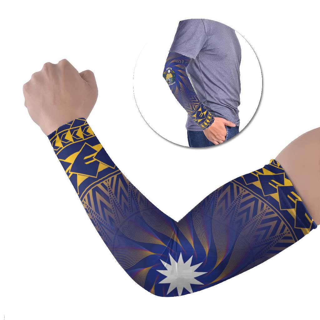 Nauru Angam Day Arm Sleeves Polynesian Tribal Pattern Unique Style LT05 Set of 2 Blue - Polynesian Pride