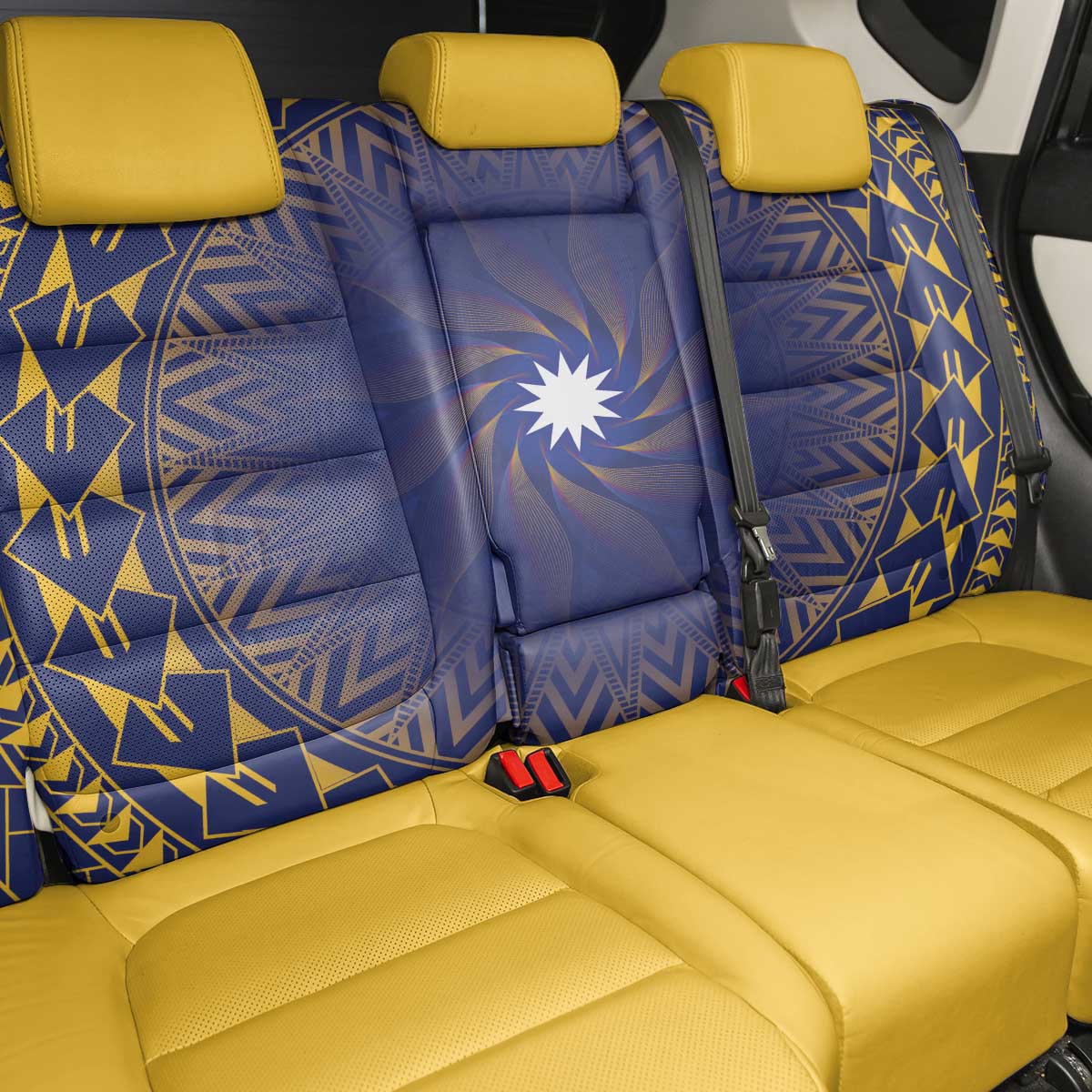 Nauru Angam Day Back Car Seat Cover Polynesian Tribal Pattern Unique Style - Polynesian Pride