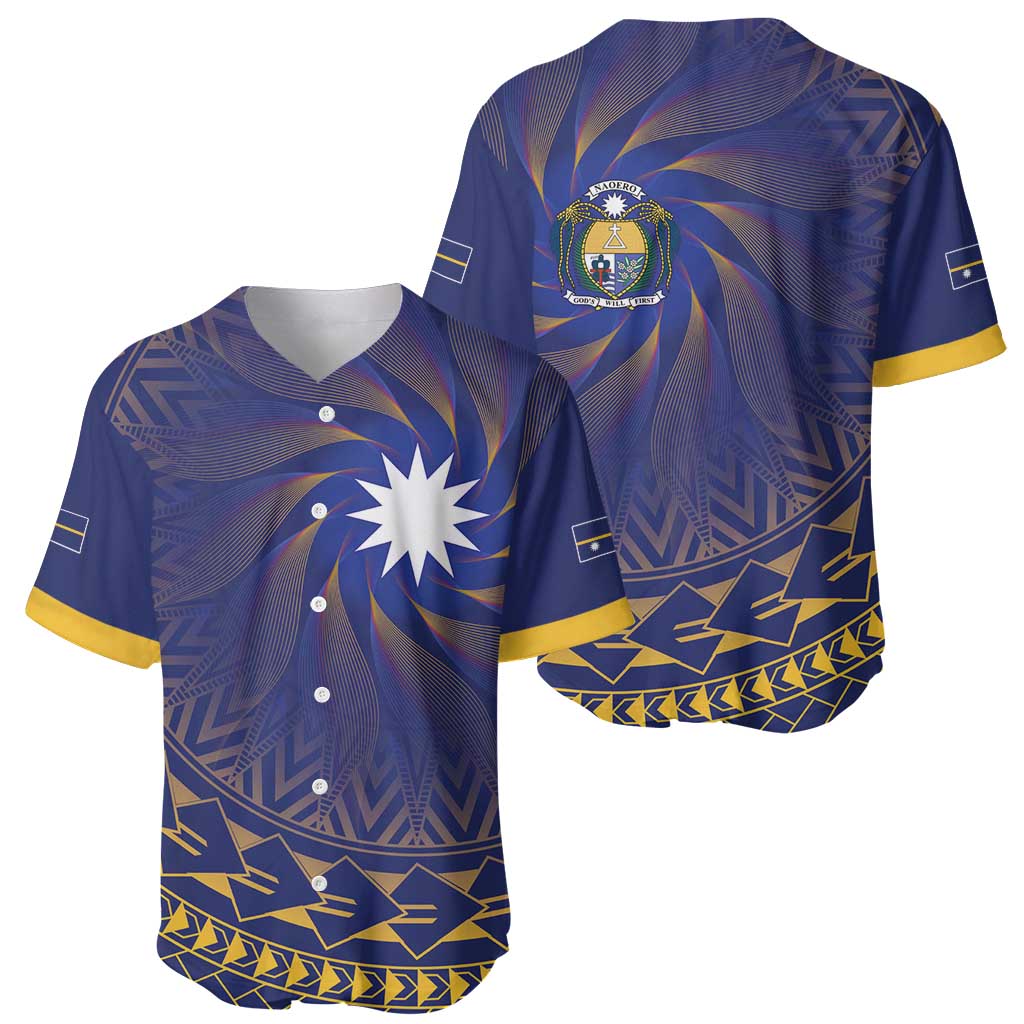 Nauru Angam Day Baseball Jersey Polynesian Tribal Pattern Unique Style - Polynesian Pride