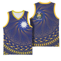 Nauru Angam Day Basketball Jersey Polynesian Tribal Pattern Unique Style - Polynesian Pride
