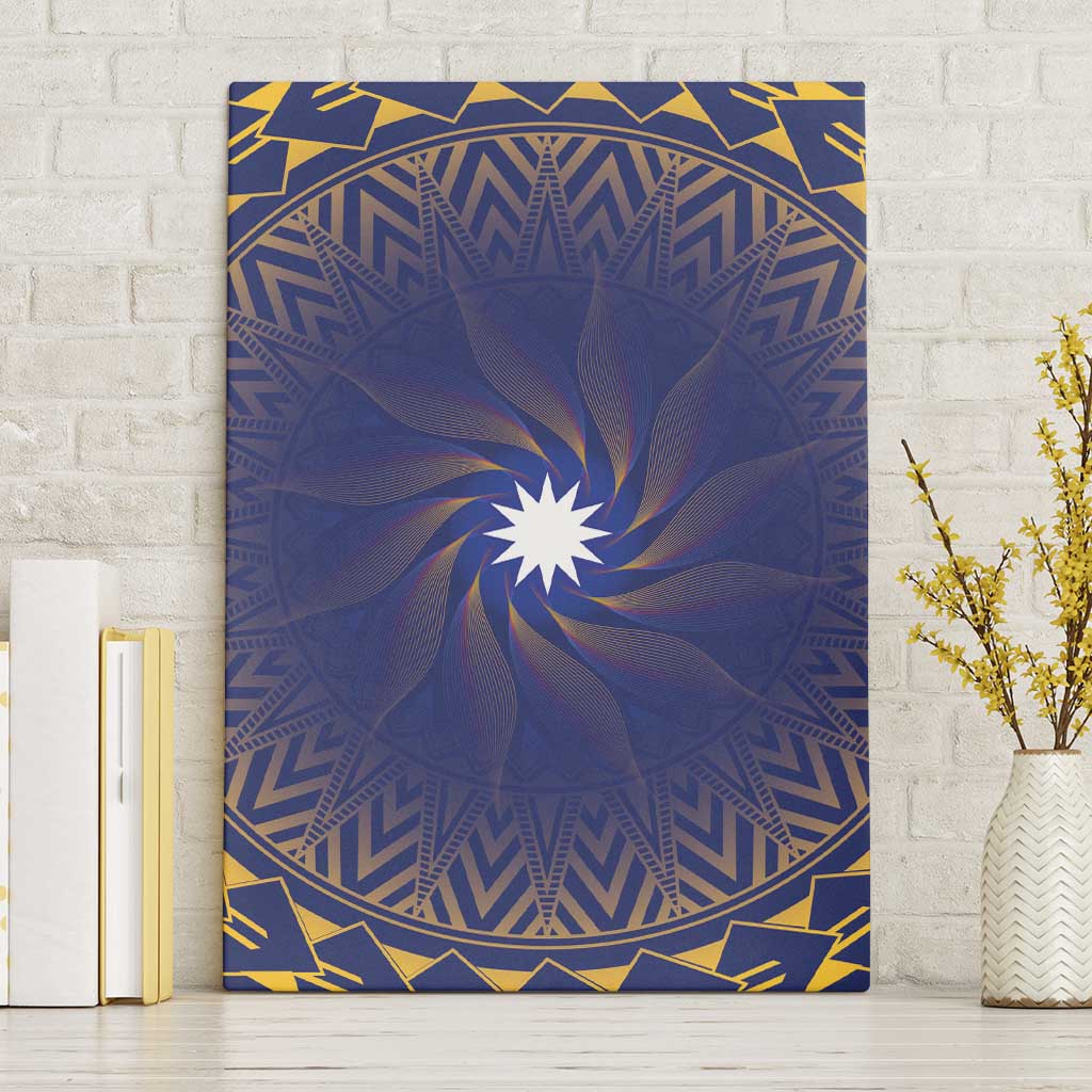 Nauru Angam Day Canvas Wall Art Polynesian Tribal Pattern Unique Style LT05 Without Frame Blue - Polynesian Pride