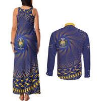 Nauru Angam Day Couples Matching Tank Maxi Dress and Long Sleeve Button Shirt Polynesian Tribal Pattern Unique Style - Polynesian Pride