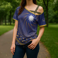 Nauru Angam Day Cross Shoulder Shirt Polynesian Tribal Pattern Unique Style - Polynesian Pride
