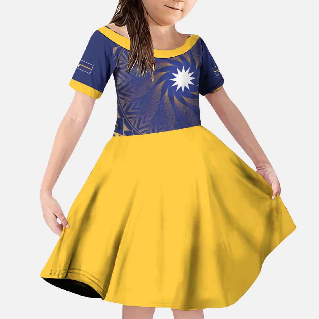 Nauru Angam Day Family Matching Off Shoulder Maxi Dress and Hawaiian Shirt Polynesian Tribal Pattern Unique Style - Polynesian Pride