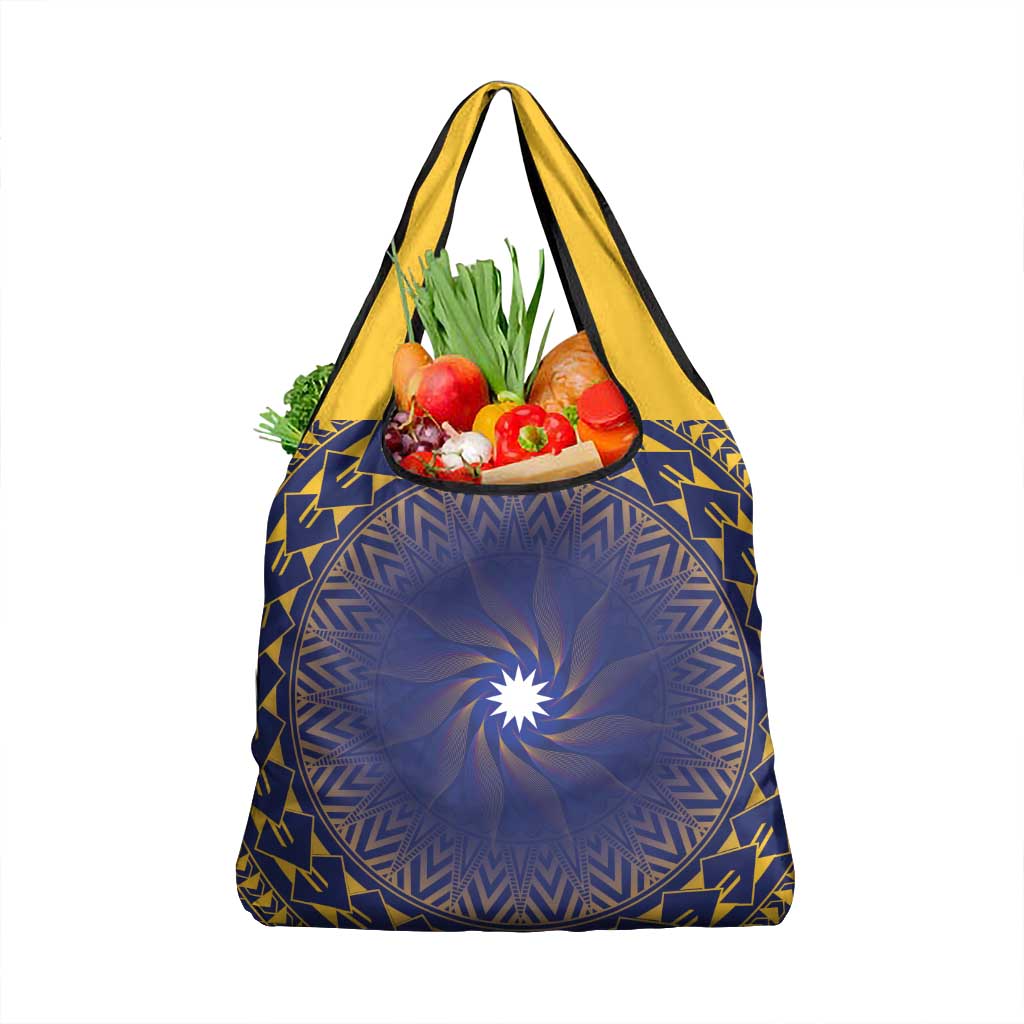 Nauru Angam Day Grocery Bag Polynesian Tribal Pattern Unique Style LT05 1-pack One Size Blue - Polynesian Pride