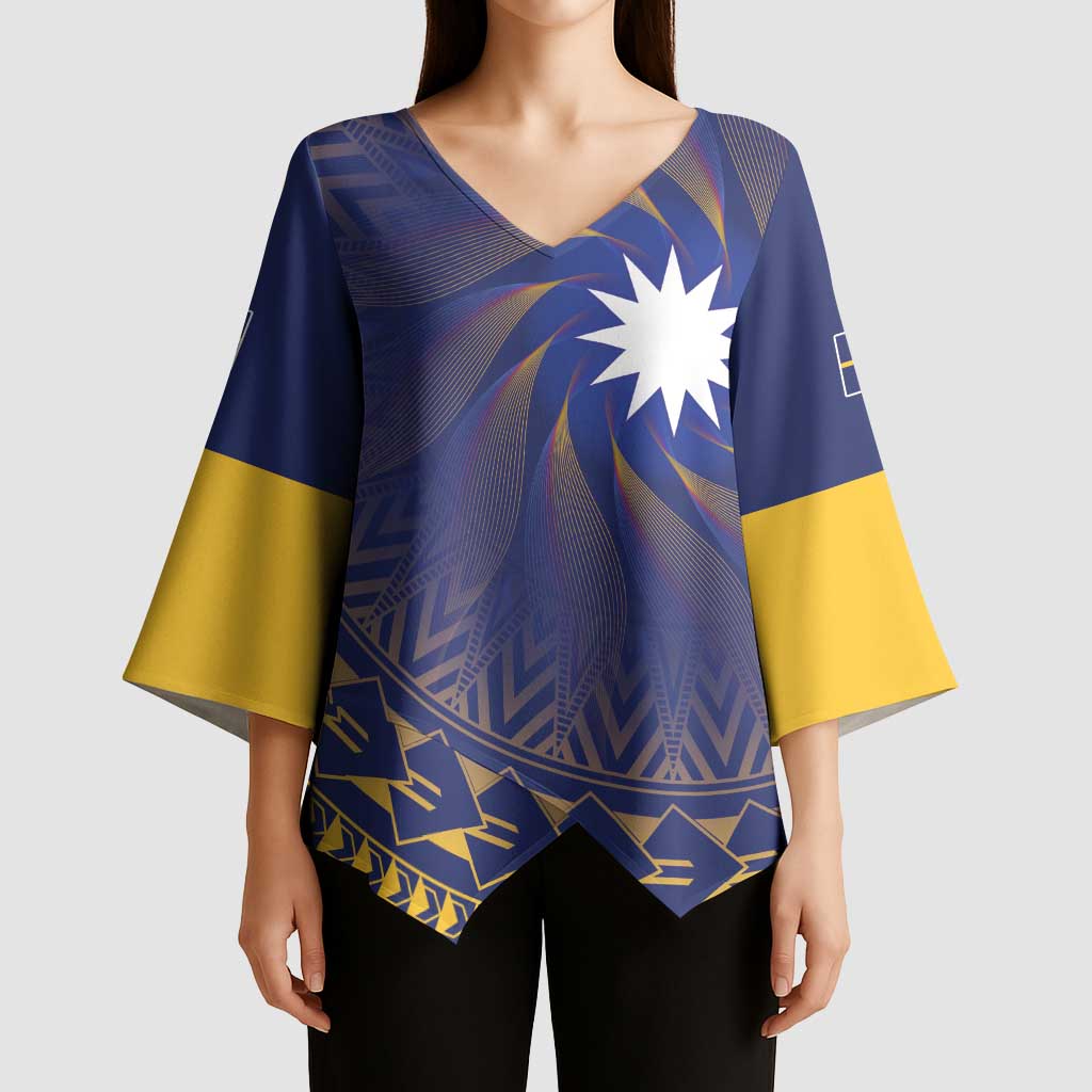 Nauru Angam Day Kimono Sleeve Blouse Polynesian Tribal Pattern Unique Style - Polynesian Pride