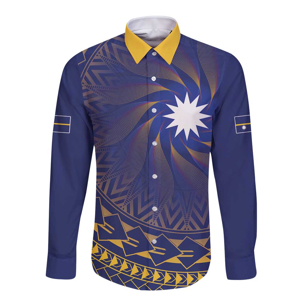 Nauru Angam Day Long Sleeve Button Shirt Polynesian Tribal Pattern Unique Style - Polynesian Pride