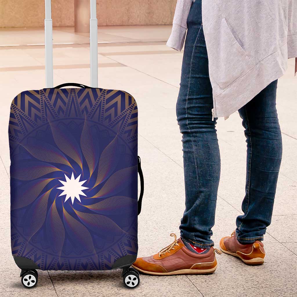Nauru Angam Day Luggage Cover Polynesian Tribal Pattern Unique Style LT05 Blue - Polynesian Pride