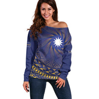 Nauru Angam Day Off Shoulder Sweater Polynesian Tribal Pattern Unique Style - Polynesian Pride