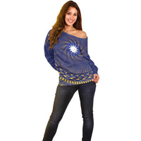 Nauru Angam Day Off Shoulder Sweater Polynesian Tribal Pattern Unique Style - Polynesian Pride