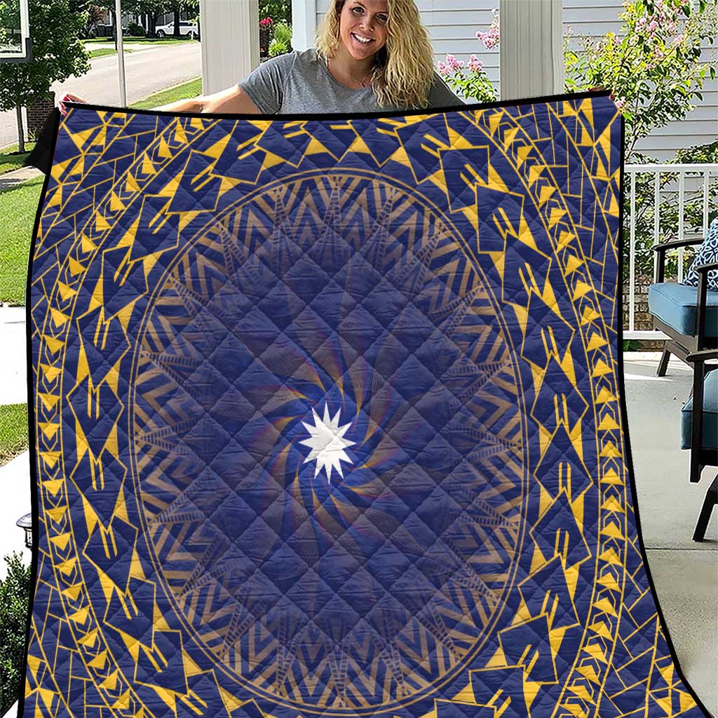 Nauru Angam Day Quilt Polynesian Tribal Pattern Unique Style LT05 Blue - Polynesian Pride
