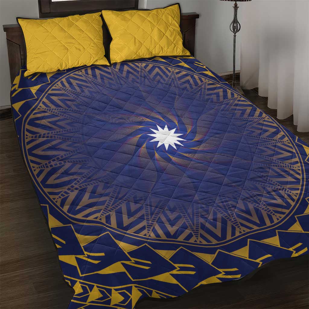 Nauru Angam Day Quilt Bed Set Polynesian Tribal Pattern Unique Style LT05 Blue - Polynesian Pride