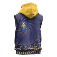 Nauru Angam Day Sleeveless Hoodie Polynesian Tribal Pattern Unique Style - Polynesian Pride