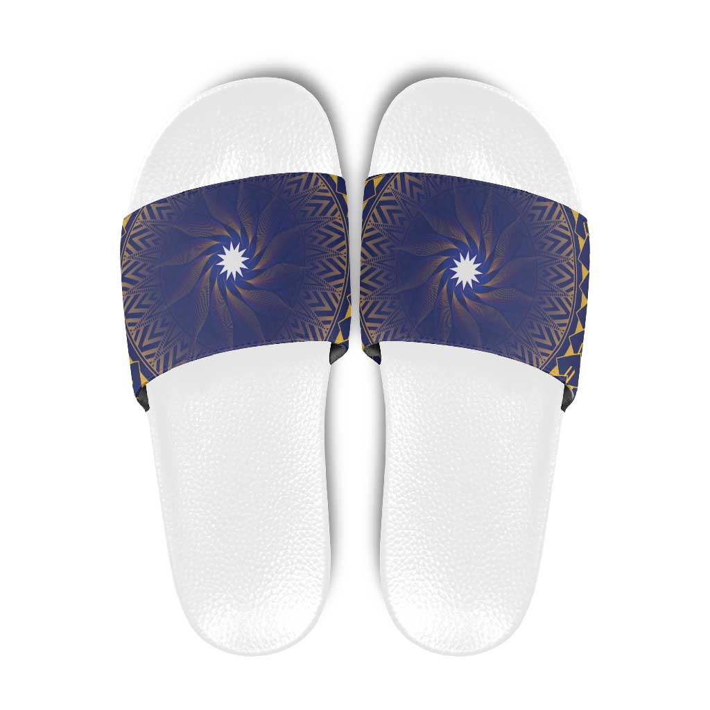 Nauru Angam Day Slide Sandals Polynesian Tribal Pattern Unique Style - Polynesian Pride