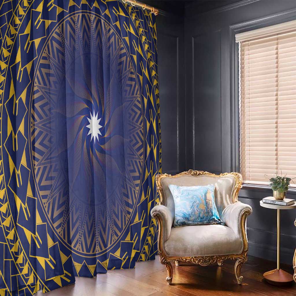 Nauru Angam Day Window Curtain Polynesian Tribal Pattern Unique Style - Polynesian Pride