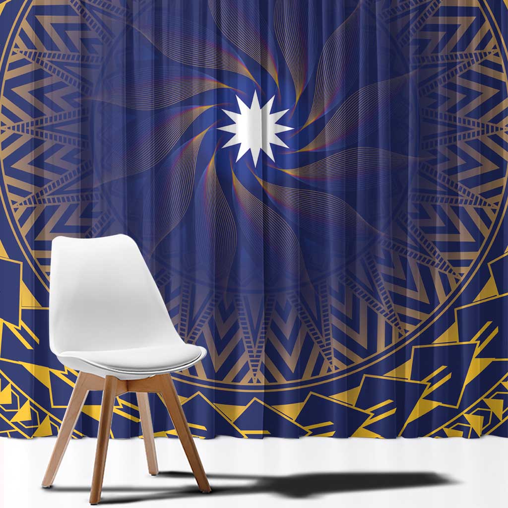 Nauru Angam Day Window Curtain Polynesian Tribal Pattern Unique Style - Polynesian Pride