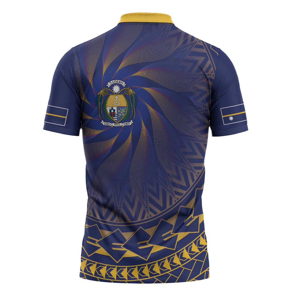 Nauru Angam Day Zipper Polo Shirt Polynesian Tribal Pattern Unique Style - Polynesian Pride