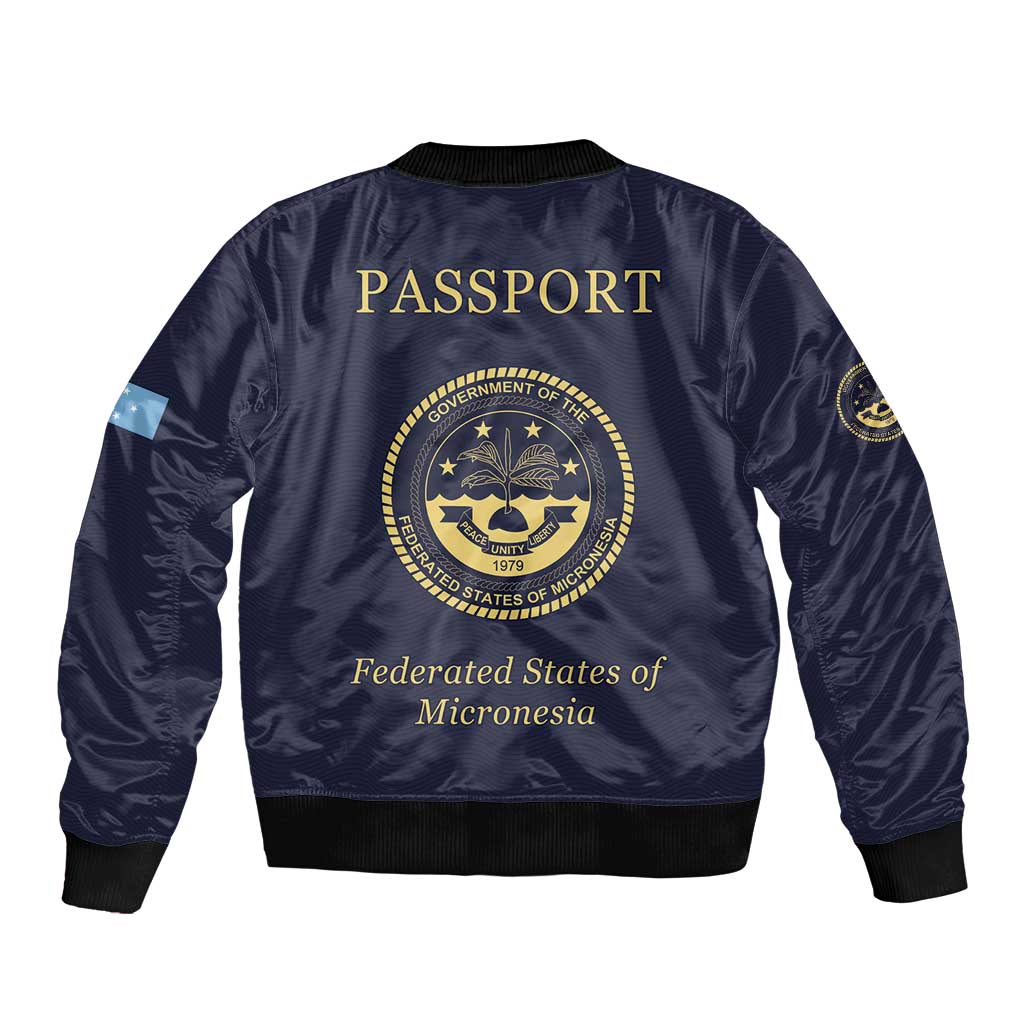 Personalised Federated States Of Micronesia Bomber Jacket FSM Passport - Polynesian Pride
