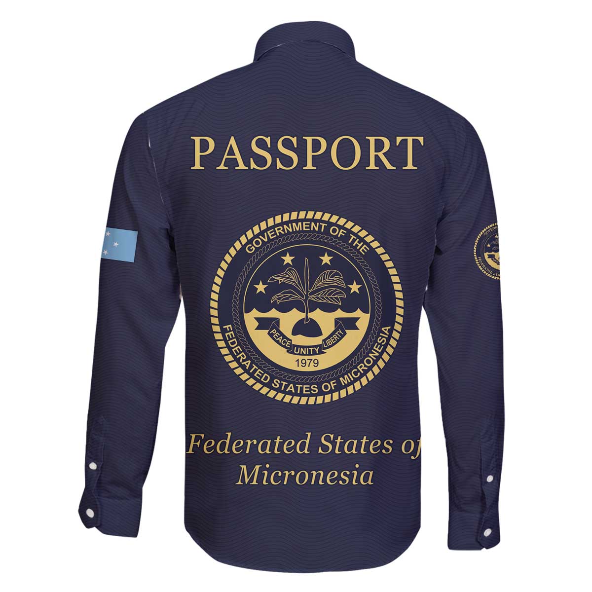 Personalised Federated States Of Micronesia Family Matching Off The Shoulder Long Sleeve Dress and Hawaiian Shirt FSM Passport - Polynesian Pride