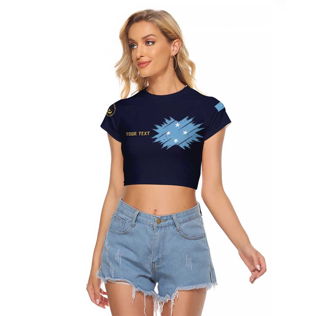 Personalised Federated States Of Micronesia Raglan Cropped T Shirt FSM Passport - Polynesian Pride