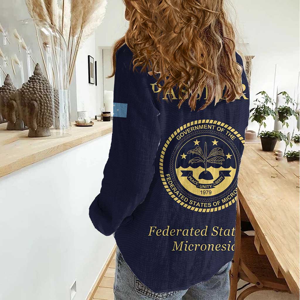 Personalised Federated States Of Micronesia Women Casual Shirt FSM Passport - Polynesian Pride