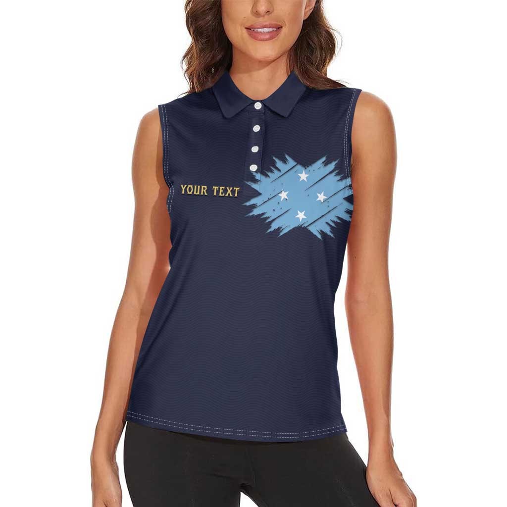 Personalised Federated States Of Micronesia Women Sleeveless Polo Shirt FSM Passport - Polynesian Pride