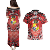 Personalised Tonga Constitution Day Couples Matching Puletasi and Hawaiian Shirt 150 Years Jubilee - Polynesian Pride