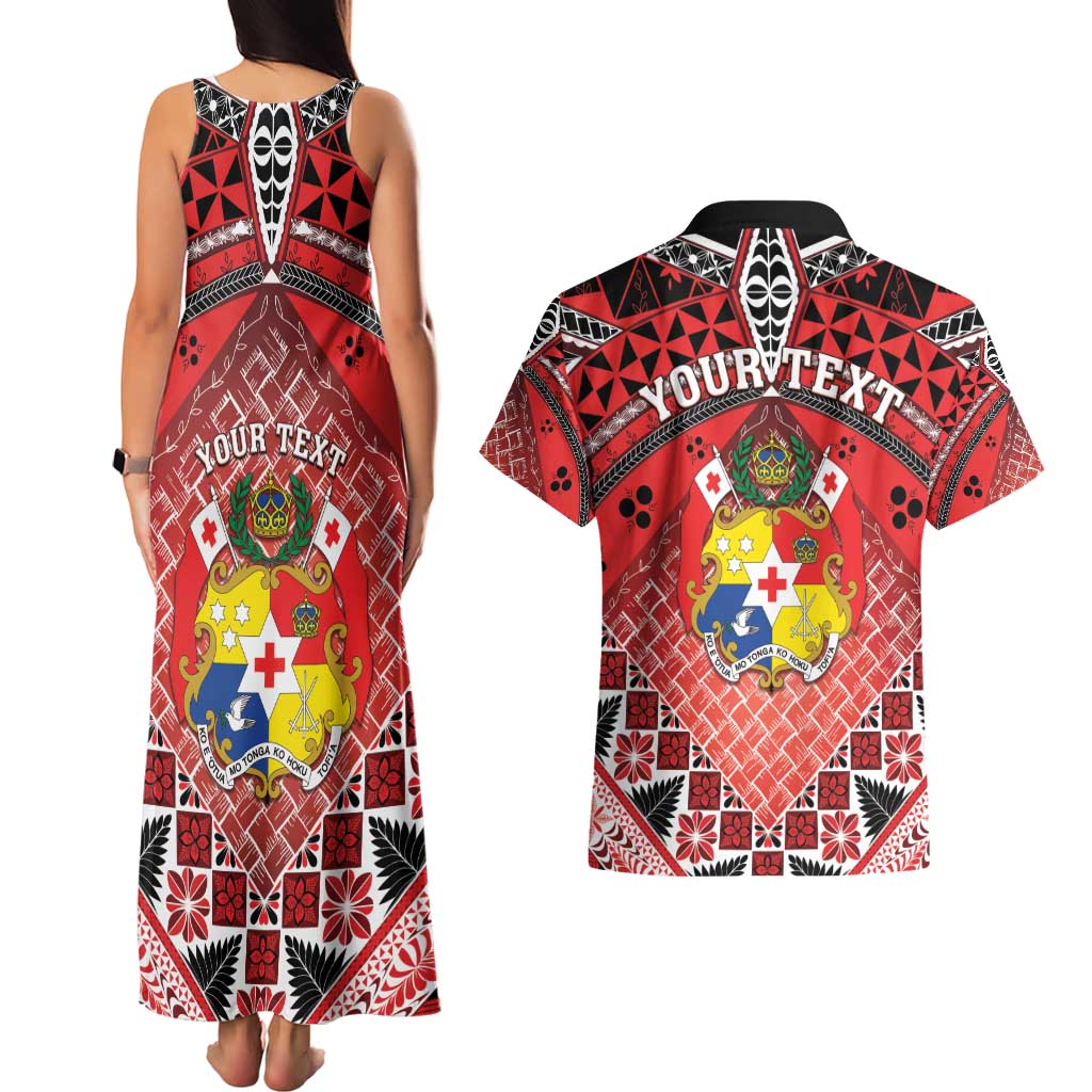 Personalised Tonga Constitution Day Couples Matching Tank Maxi Dress and Hawaiian Shirt 150 Years Jubilee - Polynesian Pride