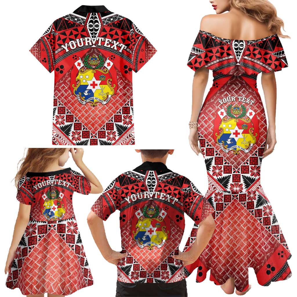 Personalised Tonga Constitution Day Family Matching Mermaid Dress and Hawaiian Shirt 150 Years Jubilee - Polynesian Pride